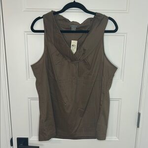 Ann Taylor Green Sleeveless V-Neck Tank Top